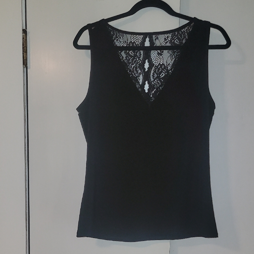 White House Black Market Black Lace Tank Top